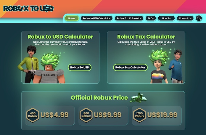 Real-Time Robux to Dollar (USD) Calculator - The Game Statistics Authority  